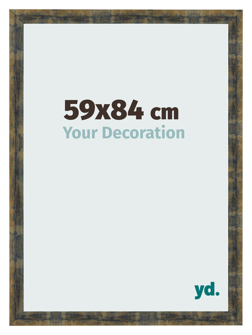Cornice 59x84cm Blu Oro Fondente MDF Pisa Davanti Dimensione | Yourdecoration.it