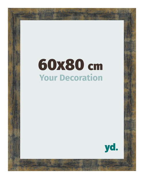 Cornice 60x80cm Blu Oro Fondente MDF Pisa Davanti Dimensione | Yourdecoration.it