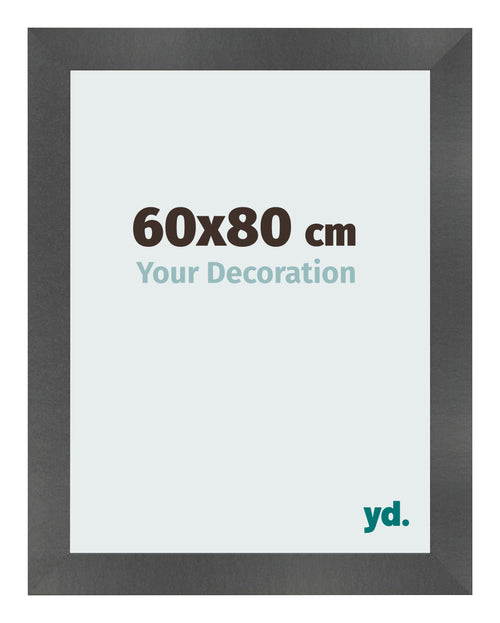 Cornice 60x80cm Nero Argento Lucido MDF Pisa Davanti Dimensione | Yourdecoration.it