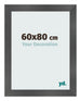 Cornice 60x80cm Nero Argento Lucido MDF Pisa Davanti Dimensione | Yourdecoration.it