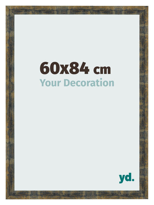 Cornice 60x84cm Blu Oro Fondente MDF Pisa Davanti Dimensione | Yourdecoration.it