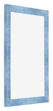 Cornice 60x90cm Blu Acceso Spazzato MDF Pisa Davanti Obliquo | Yourdecoration.it