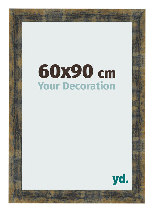 Cornice 60x90cm Blu Oro Fondente MDF Pisa Davanti Dimensione | Yourdecoration.it