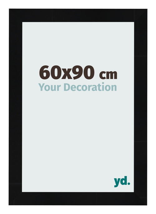 Cornice 60x90cm Nero Argento Lucido MDF Pisa Davanti Dimensione | Yourdecoration.it