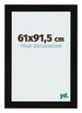 Cornice 61x91 5cm Nero Argento Lucido MDF Pisa Davanti Dimensione | Yourdecoration.it