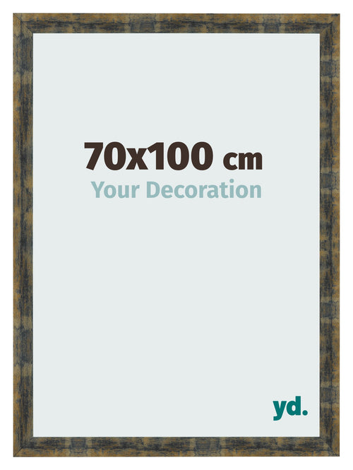 Cornice 70x100cm Blu Oro Fondente MDF Pisa Davanti Dimensione | Yourdecoration.it