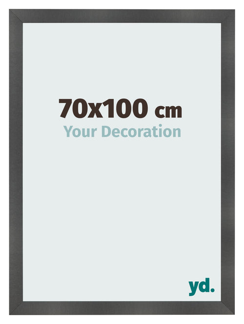 Cornice 70x100cm Nero Argento Lucido MDF Pisa Davanti Dimensione | Yourdecoration.it