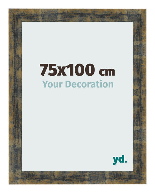 Cornice 75x100cm Blu Oro Fondente MDF Pisa Davanti Dimensione | Yourdecoration.it