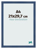 Cornice A4 - 21x29,7 cm - Blu Scuro Spazzato - MDF - Pisa