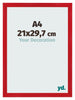 Cornice A4 - 21x29,7 cm - Rosso - MDF - Pisa