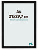 Cornice A4 - 21x29,7 cm - Nero Lucente - MDF - Pisa