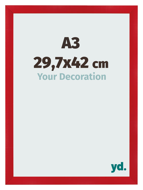 Cornice A3 - 29,7x42 cm - Rosso - MDF - Pisa