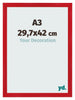 Cornice A3 - 29,7x42 cm - Rosso - MDF - Pisa