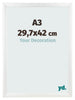 Cornice A3 - 29,7x42 cm - Bianco Lucente - MDF - Pisa