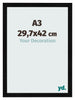 Cornice A3 - 29,7x42 cm - Nero Lucente - MDF - Pisa