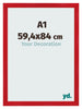 Cornice A1 - 59,4x84 cm - Rosso - MDF - Pisa