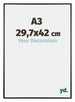 Kent Alluminio Cornice 29-7x42cm Nero Lucente Davanti Dimensione | Yourdecoration.it