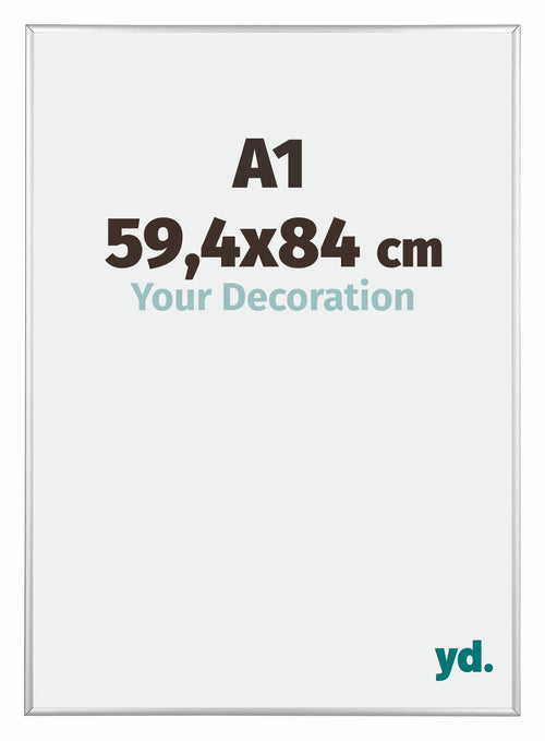 Kent Alluminio Cornice 59-4x84cm Argento Lucente Davanti Dimensione | Yourdecoration.it