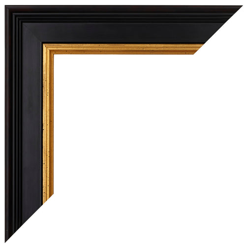 Liverpool Legna Cornice 70x100cm Nero Oro Dettaglio Angolo | Yourdecoration.it