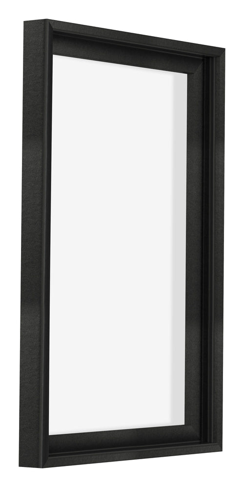 Lyon MDF Cornice a Cassetta 2 3 Nero Opaco Davanti Obliquo | Yourdecoration.it