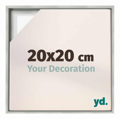 Lyon MDF Cornice a Cassetta 20x20cm Argento Opaco Davanti Dimensione | Yourdecoration.it