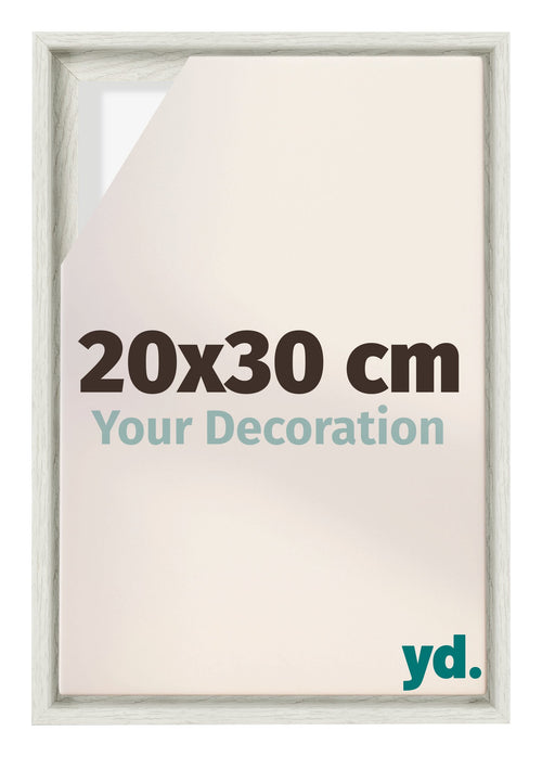 Lyon MDF Cornice a Cassetta 20x30cm White Wash Davanti Dimensione | Yourdecoration.it