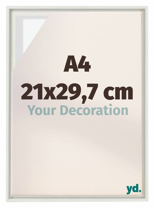 Lyon MDF Cornice a Cassetta 21x29 7cm A4 Bianco Opaco Davanti Dimensione | Yourdecoration.it