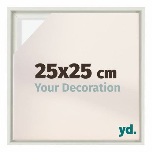 Lyon MDF Cornice a Cassetta 25x25cm Bianco Opaco Davanti Dimensione | Yourdecoration.it