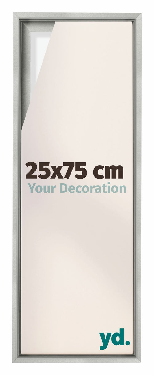 Lyon MDF Cornice a Cassetta 25x75cm Argento Opaco Davanti Dimensione | Yourdecoration.it