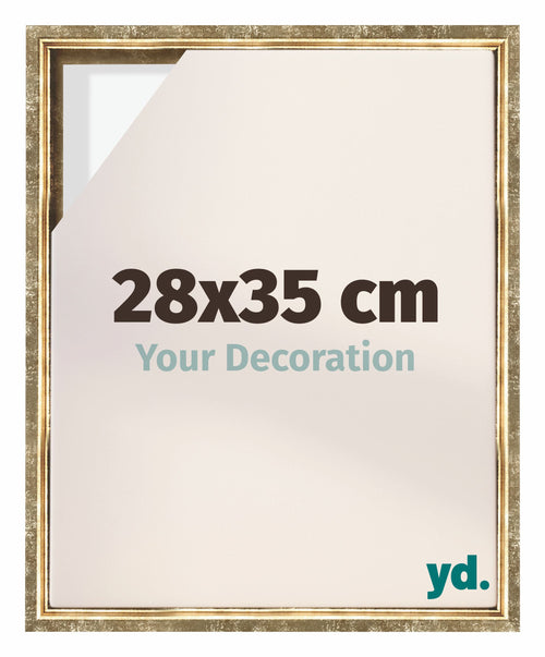 Lyon MDF Cornice a Cassetta 28x35cm Oro Antico Davanti Dimensione | Yourdecoration.it