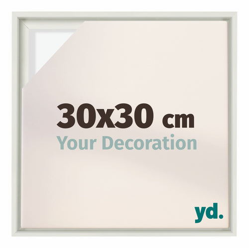 Lyon MDF Cornice a Cassetta 30x30cm Bianco Opaco Davanti Dimensione | Yourdecoration.it