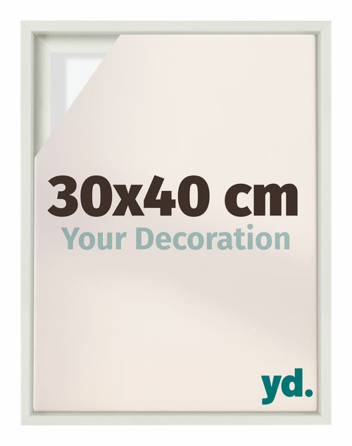 Lyon MDF Cornice a Cassetta 30x40cm Bianco Opaco Davanti Dimensione | Yourdecoration.it