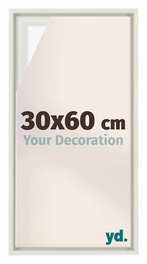 Lyon MDF Cornice a Cassetta 30x60cm Bianco Opaco Davanti Dimensione | Yourdecoration.it