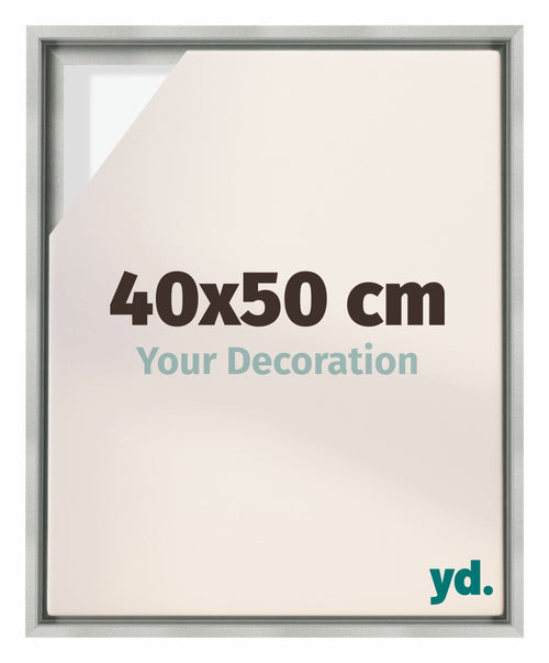 Lyon MDF Cornice a Cassetta 40x50cm Argento Opaco Davanti Dimensione | Yourdecoration.it