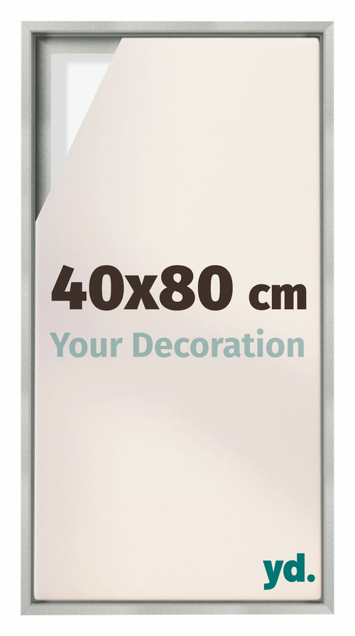 Lyon MDF Cornice a Cassetta 40x80cm Argento Opaco Davanti Dimensione | Yourdecoration.it