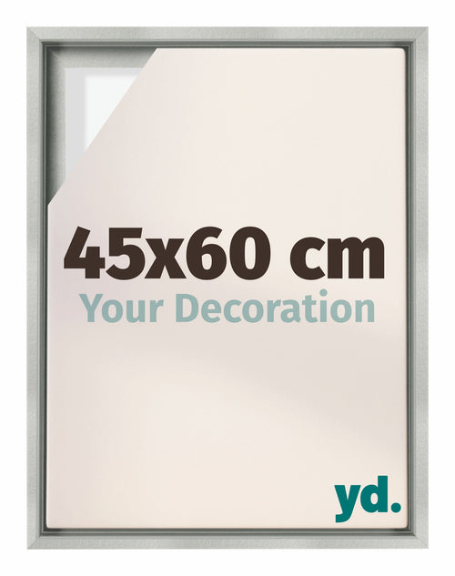 Lyon MDF Cornice a Cassetta 45x60cm Argento Opaco Davanti Dimensione | Yourdecoration.it