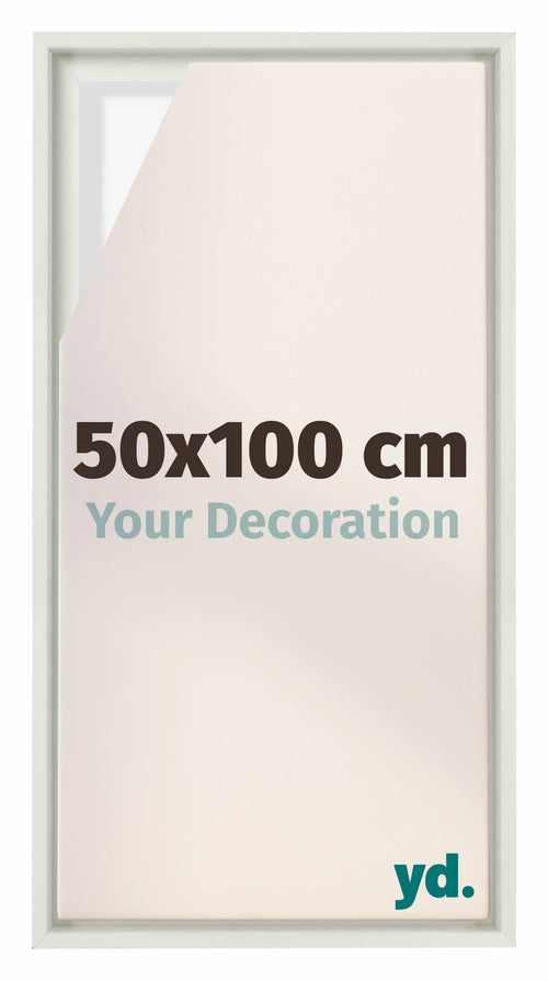 Lyon MDF Cornice a Cassetta 50x100cm Bianco Opaco Davanti Dimensione | Yourdecoration.it