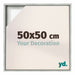 Lyon MDF Cornice a Cassetta 50x50cm Argento Opaco Davanti Dimensione | Yourdecoration.it