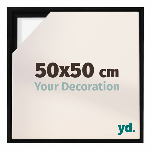 Lyon MDF Cornice a Cassetta 50x50cm Nero Opaco Davanti Dimensione | Yourdecoration.it
