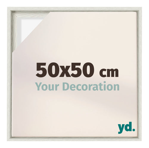 Lyon MDF Cornice a Cassetta 50x50cm White Wash Davanti Dimensione | Yourdecoration.it