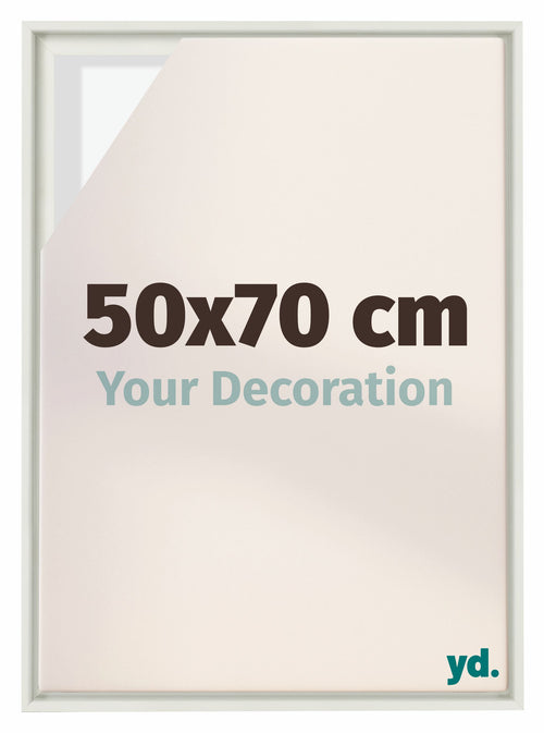 Lyon MDF Cornice a Cassetta 50x70cm Bianco Opaco Davanti Dimensione | Yourdecoration.it