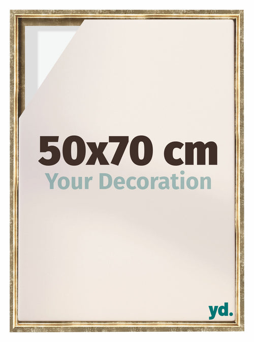 Lyon MDF Cornice a Cassetta 50x70cm Oro Antico Davanti Dimensione | Yourdecoration.it
