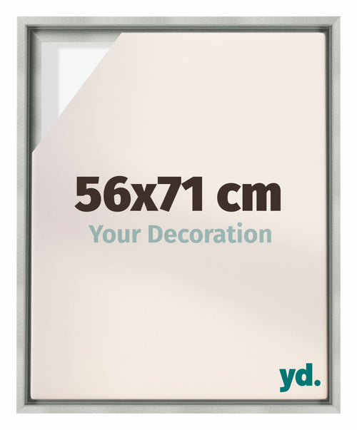 Lyon MDF Cornice a Cassetta 56x71cm Argento Opaco Davanti Dimensione | Yourdecoration.it