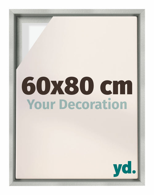 Lyon MDF Cornice a Cassetta 60x80cm Argento Opaco Davanti Dimensione | Yourdecoration.it