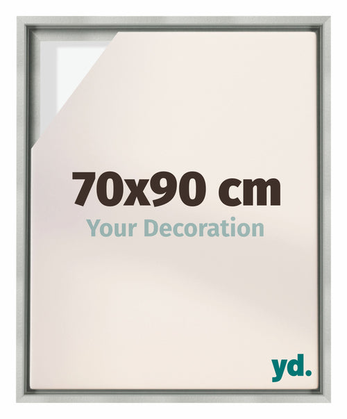 Lyon MDF Cornice a Cassetta 70x90cm Argento Opaco Davanti Dimensione | Yourdecoration.it