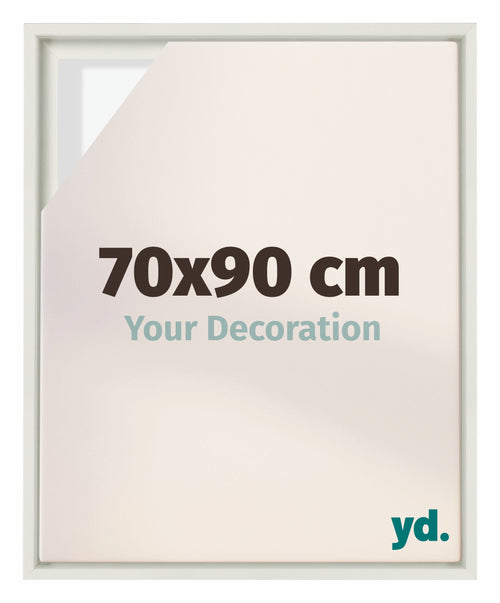 Lyon MDF Cornice a Cassetta 70x90cm Bianco Opaco Davanti Dimensione | Yourdecoration.it