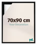 Lyon MDF Cornice a Cassetta 70x90cm Nero Opaco Davanti Dimensione | Yourdecoration.it