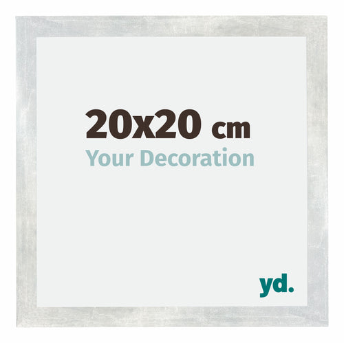 Mura MDF Cornice 20x20cm Argento Lucido Vintage Davanti Dimensione | Yourdecoration.it