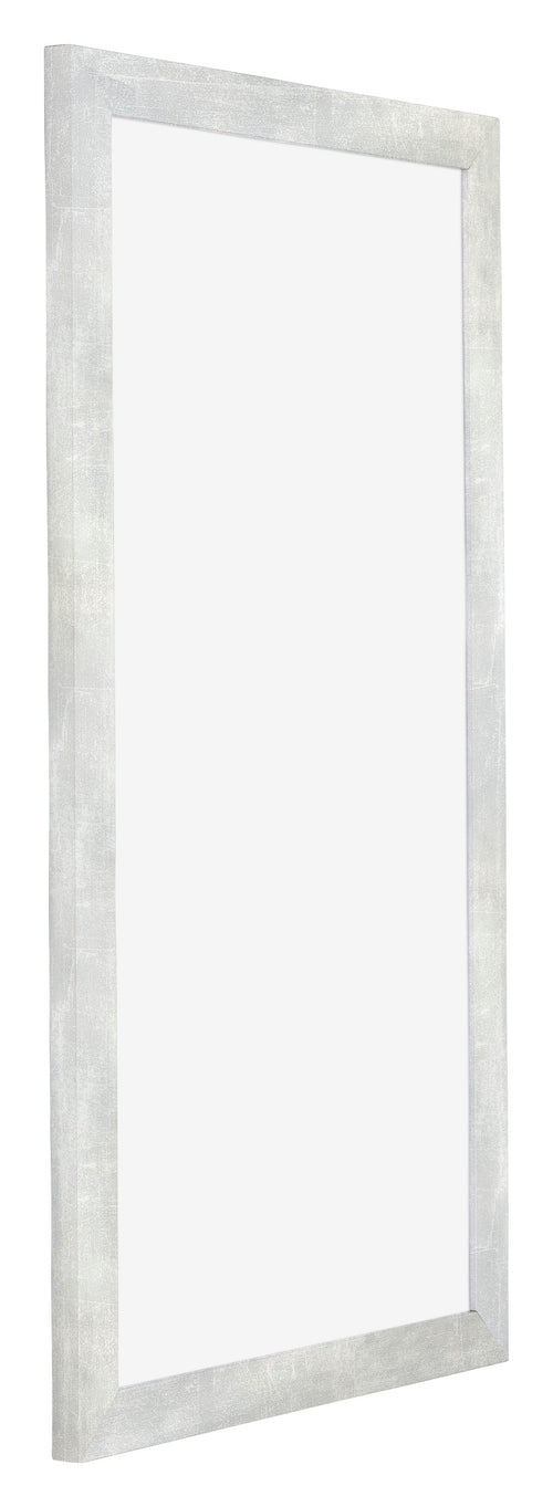 Mura MDF Cornice 20x40cm Argento Lucido Vintage Davanti Obliquo | Yourdecoration.it