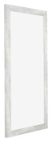 Mura MDF Cornice 20x40cm Argento Lucido Vintage Davanti Obliquo | Yourdecoration.it